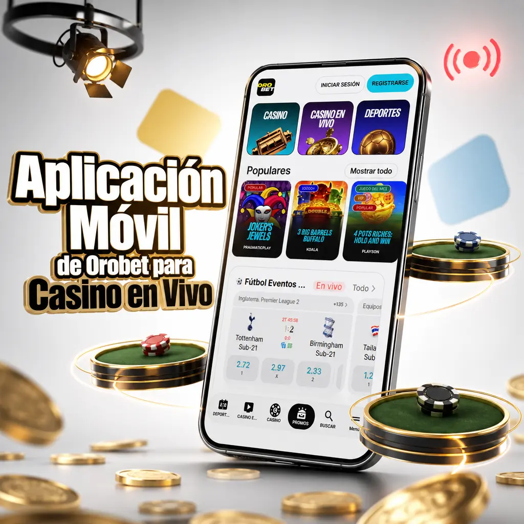 Aplicación móvil de Orobet para jugar casino en vivo desde el navegador del celular, sin instalar apps adicionales