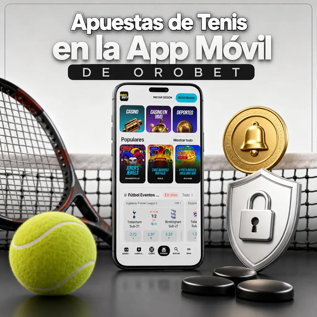 Apuestas de tenis en vivo desde la app móvil de Orobet, con cuotas actualizadas por set y por game