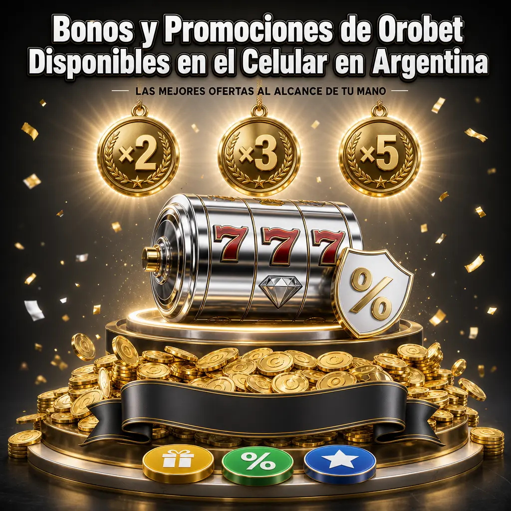 Bonos de bienvenida y promociones de Orobet disponibles en la app para celular en Argentina, con rollover y requisitos detallados.
