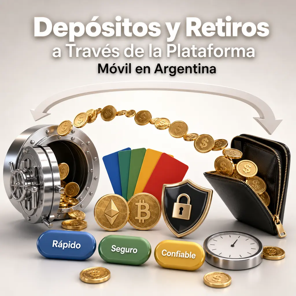 Depósitos y retiros con criptomonedas en la app móvil para usuarios de Argentina, sin bancos ni conversión a pesos