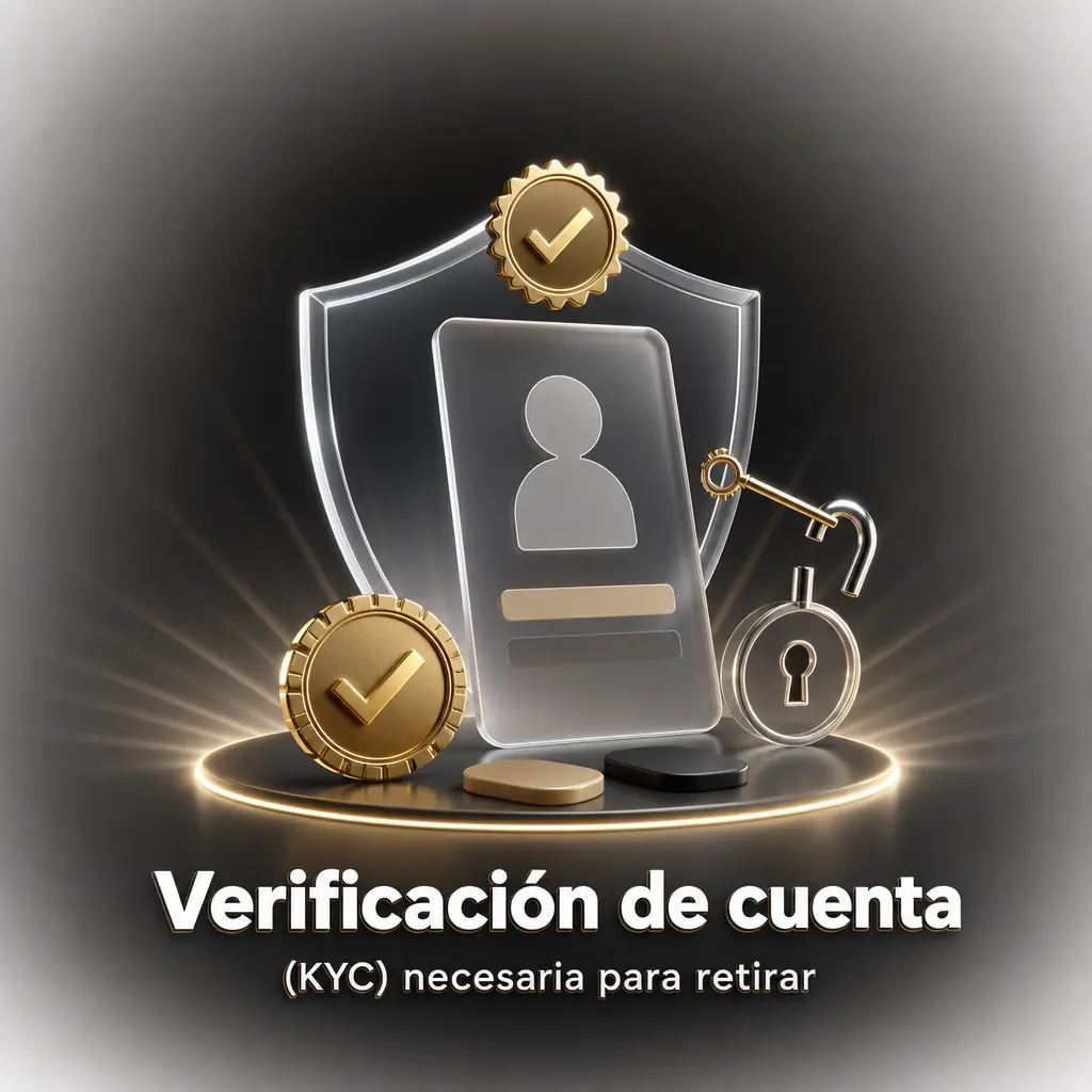 Verificación KYC: DNI, comprobante de domicilio y selfie para validar tu cuenta antes de retirar fondos.