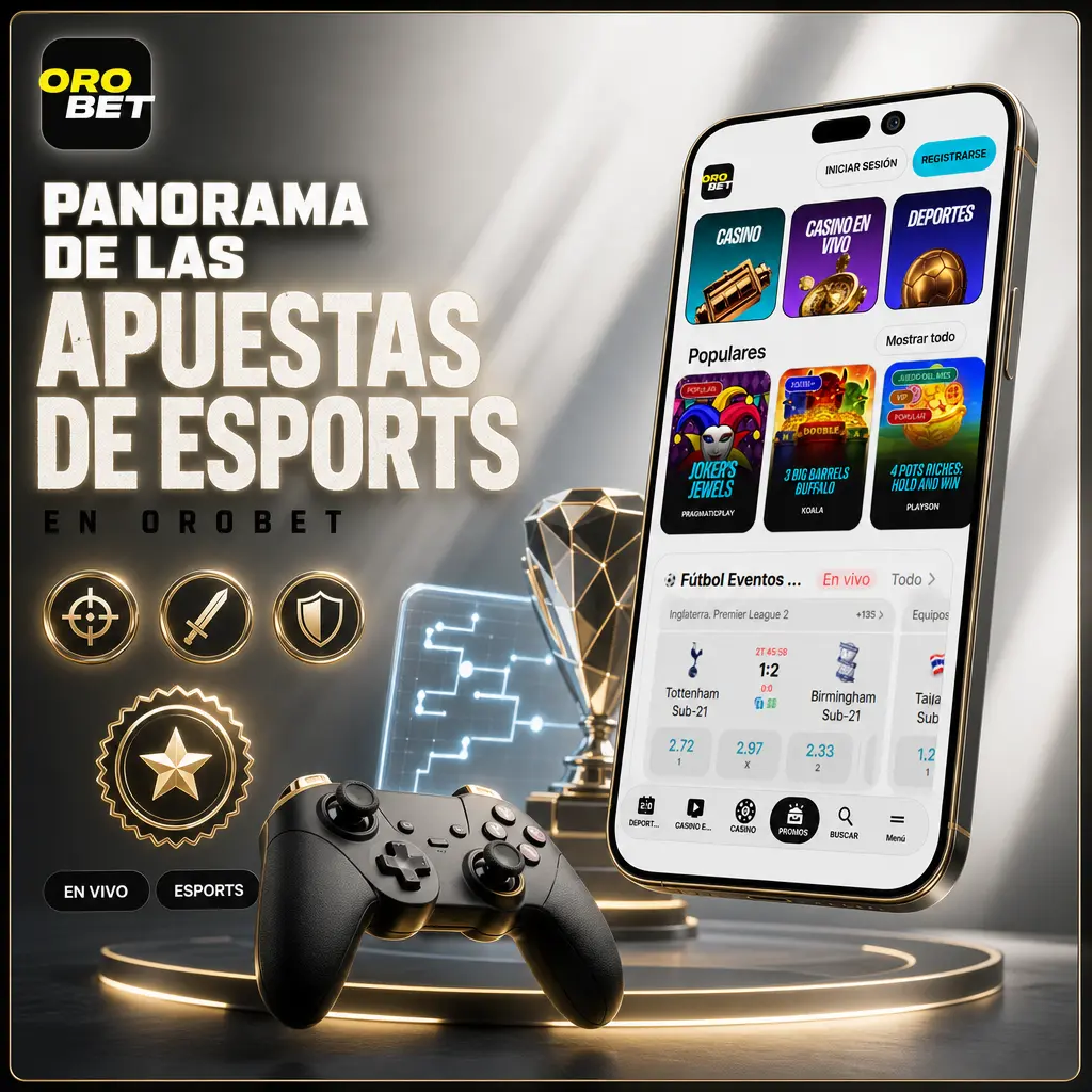 Panorama de apuestas de esports en Orobet: 5 disciplinas, torneos locales e internacionales como The International y Majors de CS2.